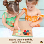 Honeysticks Flower Shaped Beeswax Crayons (12 Pack) - Non Toxic Crayons Made with Pure Beeswax, Chunky Petal Shaped, Easy To Hold And Use, Safe For Ages 1+, Gift for Toddler, Girls 3-6