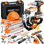Kids Tool Set Toys, 48 Pcs Toddler Tool Set with Portable Tool Box, Electronic Toy Drill & Electric Chainsaw, Construction Tools Gifts for Boys Aged 3 4 5 6 7, Christmas Birthday Gifts for Toddlers