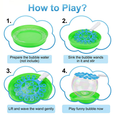 Roberly 28 Pcs Big Bubble Wands Set Bulk for Kids Summer Outdoor Activities Party Favors Gifts Birthday Games, Giant Bubbles Making Toys with Tray