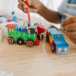 Melissa & Doug Decorate-Your-Own Wooden Craft Kits Set - Plane, Train, and Race Car