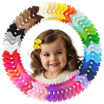 Hair Clips for Girls - 42PCS Fully Lined Hair Bows, Alligator Clips in 21 Color Pairs for Toddlers, Kids, and Teens