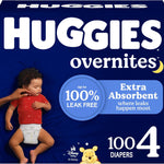Huggies Size 3 Overnites Baby Diapers: Overnight Diapers, Size 3 (16-28 lbs), 132 Ct (2 Packs of 66), Packaging May Vary