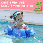 Onory Toddler Swim Vest Kids Adjustable Strap Swimming Jacket Pool Floaties Learn Swimming Training, Cute Cartoon Swim Training Equipment Swim Aid for 20-50 lbs Boys and Girls