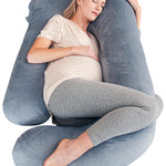 Cute Castle Pregnancy Pillows, Soft U-Shape Maternity Pillow with Removable Cover - Full Body Pillows for Adults Sleeping - Pregnancy Must Haves - Jumbo 57 Inch - Grey