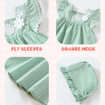 Kucnuzki Baby Girl Clothes Toddler Girls Summer Dress Ruffle Fly Sleeve Casual Sundress Square Neck Cute Outfit for Kids