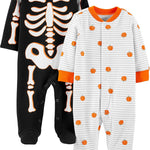 Simple Joys by Carter's unisex-baby 2-pack Halloween Cotton Footed Sleep and Play