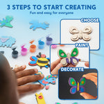 JOYIN 12 pcs Wooden Magnets, Spring Arts & Crafts for Boys and Girls, Children Painting Craft Activities Kit, Craft Toys Gifts for Birthday Easter