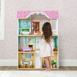 Delta Children MySize Dollhouse - Large 3-Story Dollhouse with 7 Rooms Includes 12 Accessories - Fits 12-inch Dolls - Pretend Play Dream Gift for Ages 3+