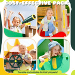 Foilswirl Swing Set Accessories Outdoor Playground Accessories Backyard Playground Equipment with Telephone, Ship Wheel, Telescope, Bell, Safety Handle Bars, Pirate Flag for Playhouse (Yellow, Green)