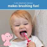 Dr. Brown's Infant-to-Toddler Toothbrush, Elephant, Pink, 0-3 Years