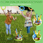 Powza 5 in 1 Musical Jump Toys, Ring Toss Game Stomping Launch Rocket Launcher for Kids, Obstacle Avoidance & Jump Squat Toy Games Remote Control Outdoor & Indoor Toys for Ages 4-8 8-13