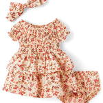 Gymboree,Baby Girl,and Newborn Dress with Diaper Cover, 2 Piece Outfit,Country Cream Floral,12 Months,18 Months