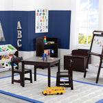 Delta Children MySize Kids Wood Table and Chair Set (2 Chairs Included) - Ideal for Arts & Crafts, Snack Time, Homework & More - Greenguard Gold Certified, Dark Chocolate, 3 Piece Set
