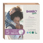 Bambo Nature Premium Eco-Friendly Baby Diapers, Size 5 (27-40 Lbs), 150 Count (6 Packs of 25)