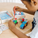 Melissa & Doug Decorate-Your-Own Wooden Craft Kits Set - Plane, Train, and Race Car