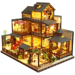 Spilay DIY Dollhouse Miniature with Wooden Furniture,DIY Dollhouse Kit Big Japanese Courtyard Model with LED & Music Box,1:24 Scale Creative Room Gift Idea for Adult Friend Lover (Yaquan Courtyard)