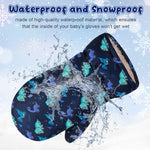 Stadupimry Waterproof Toddler Mittens, Kids Winter Warm Ski Snow Gloves Baby Mitten for 1-4 Years Old (Blue, 1-2 Years)