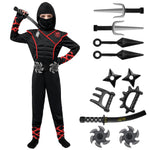 Spooktacular Creations Halloween Ninja Costume, Black Ninja Outfit Set for Kids, Halloween Costumes with Accessories for Boys Dress Up and Role Play Party (Small, 5-7 yrs)