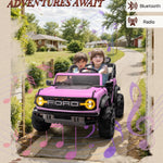 24V Ride on Toys for Big Kids, Licensed Ford Bronco Raptor 2 Seater Ride on Cars with Remote Control, Ride on Truck w/ 4-Wheeler Suspension, 3 Speeds, Led Lights, Bluetooth (24V, Pink)