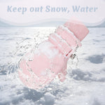 Urban Virgin Toddler Waterproof Outdoor Infant Mittens Baby Winter Gloves Dino Cuffed Warm Fleeced Kids Ski Gloves For Teens E1408 Pink M(3T-5T)
