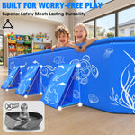 2026 Kiddie Pool with Canopy,Baby Swimming Pool for Toddler,Non-Inflatable Portable Pool for Kids,Foldable Toddler Pool with Shade,Kiddie Pool for Backyard,Pop Up Baby Beach Pool 53''×40''×33''