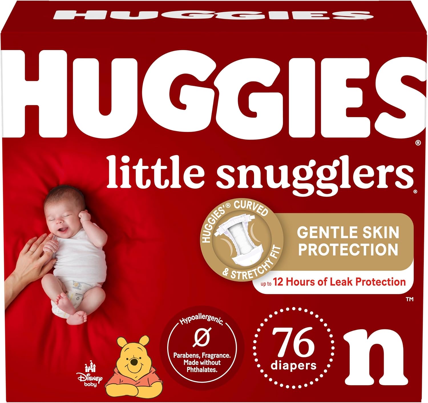 Huggies Size Newborn Diapers, Little Snugglers Baby Diapers, Size Newborn (up to 10 lbs), 31 Count, Packaging May Vary