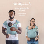 Boba Bliss Pre-Wrapped Baby Carrier with Buckle - Newborn to 7-35 lbs Light, Breathable & Easy to Adjust Hybrid Infant Sling & Toddler Carrier - Certified Hip-Healthy for 0-18 Months - Sea Mist