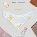 LILY O LAUREL Muslin baby bandana bibs for drooling and teething, 100% cotton, Baby bibs for boys and girls, Muslin Bibs, Drool Bibs – Pack of 8