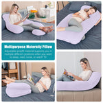 Cute Castle Pregnancy Pillows, Soft U-Shape Maternity Pillow with Removable Cover - Full Body Pillows for Adults Sleeping - Pregnancy Must Haves - Jumbo 57 Inch - Purple