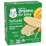 Gerber Organic for Baby Teethers, Mango Banana Carrot, Gentle Teething Wafers, Made with Non-GMO Ingredients, 12 Individually Wrapped 2 Packs Per Box (Pack of 2 Boxes)