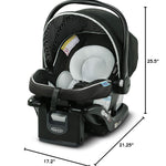 Graco SnugRide Lite LX Infant Car Seat, Rear-Facing, Lightweight, Adjustable Base, Easy Install, Studio