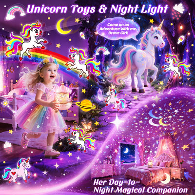 Night Light for Kids, 315 Light Modes+15 Films Unicorn Toys,15 Sound Machine Baby,Unicorn Toys for Girls Age 4-6,360°Rotate+Remote Star Light Projector for Kids Room Decor,Birthday Gift for Girl 5 7 8