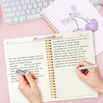 CNhoqc Purple Spiral Journal Notebook - 4 Pcs A5 Purple Watercolor Coquette Bow Cherry Lined Pages Hardcover Spiral Bound Journal Subject Notebook Work School Note Taking Women Men Removable Dividers