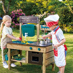 Hape Outdoor Kitchen | Mud Kitchen Wooden Toy Playset with Accessories, for Children Ages 3+ Years