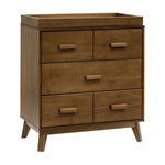 Babyletto Scoot 3-Drawer Changer Dresser with Removable Changing Tray in Natural Walnut, Greenguard Gold Certified
