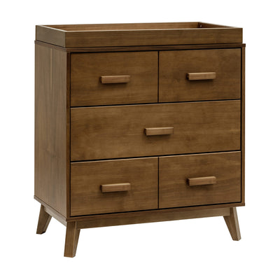 Babyletto Scoot 3-Drawer Changer Dresser with Removable Changing Tray in Natural Walnut, Greenguard Gold Certified