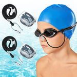 Dunkive 2 Set Swimming Nose Clips, Silicone Swim Plugs with Cord for Kids