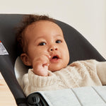 BabyBjörn Bouncer Balance Soft, Cotton/Jersey, Dark Gray/Gray 2-in-1 Adjustable Baby Bouncer Seat and Toddler Chair, Newborn to Toddler (8-29 lbs), 4 Positions, Lightweight & Portable