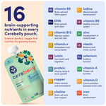Cerebelly Organic Baby Food Pouches, Broccoli Pear Purees, 16 Nutrients, No Added Sugar, Fiber & Non-GMO, 4oz, 6 Pack