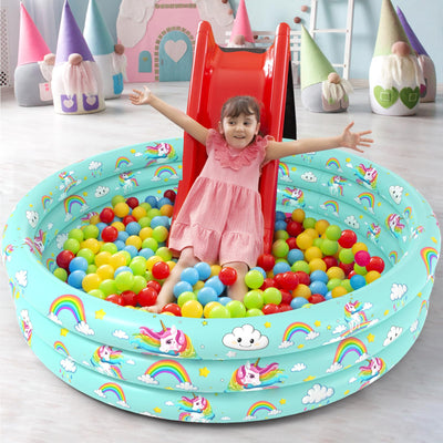 Jasonwell Inflatable Baby Kiddie Pool - Toddler Pool Kids Paddling Baby Swimming Pools Blow Up Ball Pit Infant Wading Pools for Backyard Piscina Inflable para Niños (59in Unicorn)