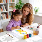 24PCS Stencils for Kids, 8 inches Large Stencils for Painting Crafts Reusable Stencil Washable Drawing Primary Shape Stencil Template for Paper Fabric Wall