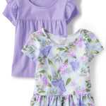 The Children's Place,and Toddler Girls Ruffle Top,Purple,12-18 Months