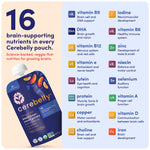 Cerebelly Organic Baby Food Pouches, Black Bean Sweet Potato Purees, 16 Nutrients, No Added Sugar, Non-GMO, Toddler Snacks, 4oz, 6 Pack
