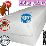 Superior Extra Heavy 8 Gauge Vinyl Mattress Protector Zippered Encasement Cover 100% Waterproof Twin White
