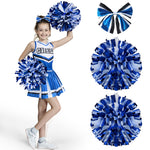 Spooktacular Creations Halloween Girl Cheerleader Costume, Blue Cheer Uniform Set, Cute Cheerleading Outfit with Accessories for Halloween Dress-Up, High School Themed Party (Large, 10-12 yrs)
