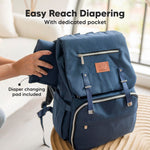 KeaBabies Baby Diaper Bag Backpack with Changing Pad - Waterproof Baby Bag for Mom and Dad, Insulated Bottle Pockets, Durable Toddler, Twin, Boy Girl Diaper Backpack for Travel, Large (Classic Gray)