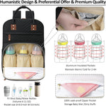 Diaper Bag Backpack for Women Large Capacity with Insulated Pockets Multifunctional Diaper Bags For Baby Girl Boy Waterproof Baby Bags For Mama Maternity Travel Bag Black