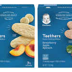 Gerber Teethers VariPk,1 Banana Peach 1 Strawberry Apple Spinach, 2 CT