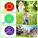 SZCECHRE 28 Pcs Big Bubble Wand Bulk Set for Summer Outdoor Games Activities Party Favors Birthday Supplies, Big Bubble Maker with Tray