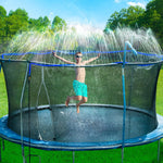 Bobor Trampoline Sprinkler for Kids, Outdoor Backyard Water Park Fun Summer Outdoor Water Sprinkler Toys for Boys Girls (Black, 39ft)